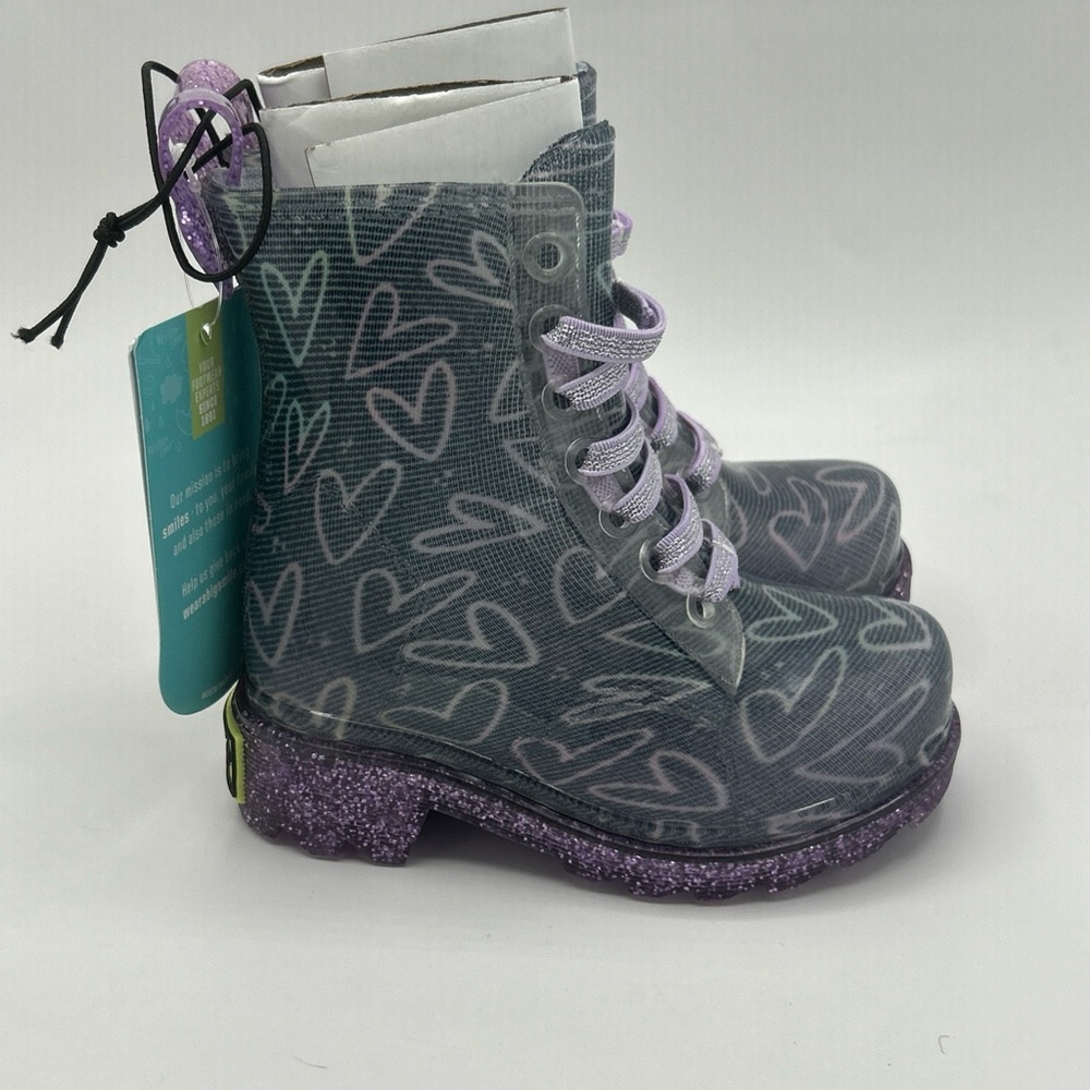 Western Chief Toddler Girls' Ombre‎ Heart Glitter Sirena Rain Boots - Picture 5 of 7